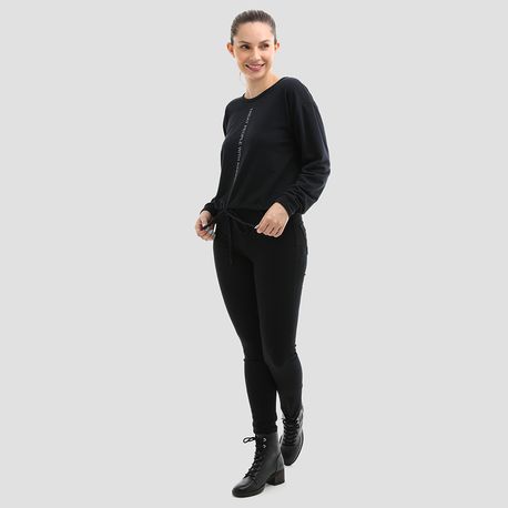 BLUSA MOLETOTON SILK AMARRACAO 3112 PRETO M