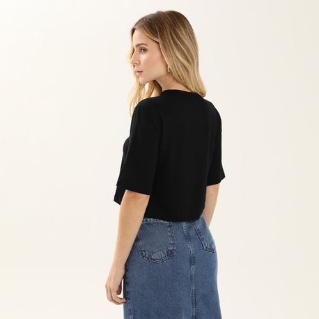 BLUSA CROPPED MC 447 PRETO P