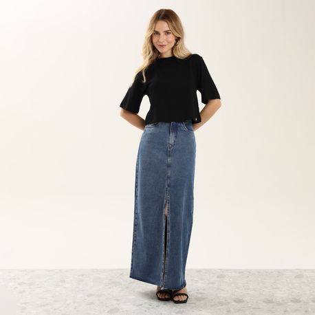 BLUSA CROPPED MC 447 PRETO P