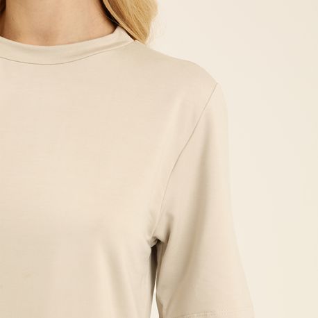 BLUSA CROPPED MC 447 BEGE M