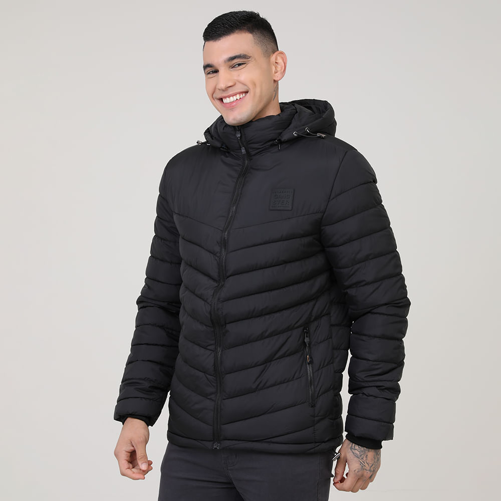 JAQUETA PUFFER COM CAPUZ 16 20 0372 PRETO G