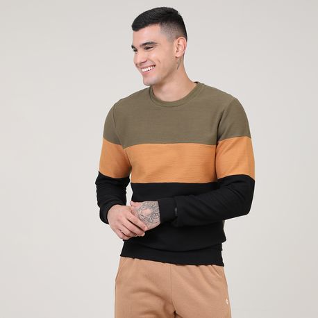 BLUSA MOLETOM GORGURINHO TRICOLOR D00384 MIL/CARAM/PTO M