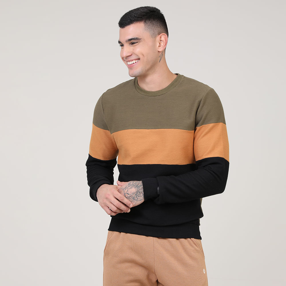 BLUSA MOLETOM GORGURINHO TRICOLOR D00384 MIL/CARAM/PTO G