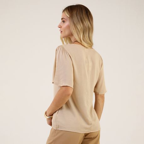 BLUSA MC MANGA AMPLA 410827 BEGE P