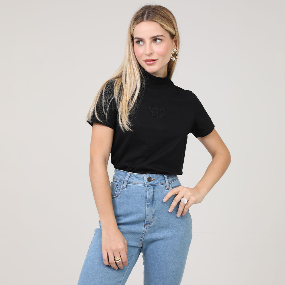 T SHIRT BORDADO BE GOOD 117321 PRETO M