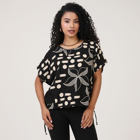 BLUSA MC AMARRACAO EST 2025556B PRETO P