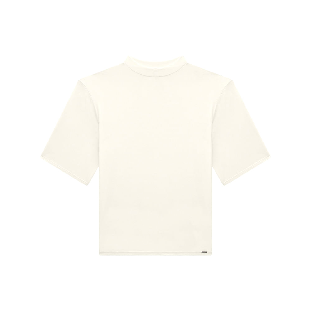 BLUSA MC GOLA ALTA VISCOLYCRA AMPLA 35174 OFF WHITE P