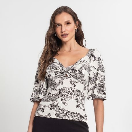 BLUSA MC TIGRE E15104 OFF WHITE P