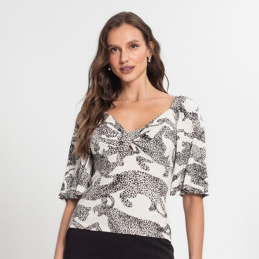 BLUSA MC TIGRE E15104 OFF WHITE P