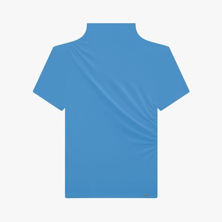 BLUSA MC ALTERNECK FRANZIDO 35169 AZUL P