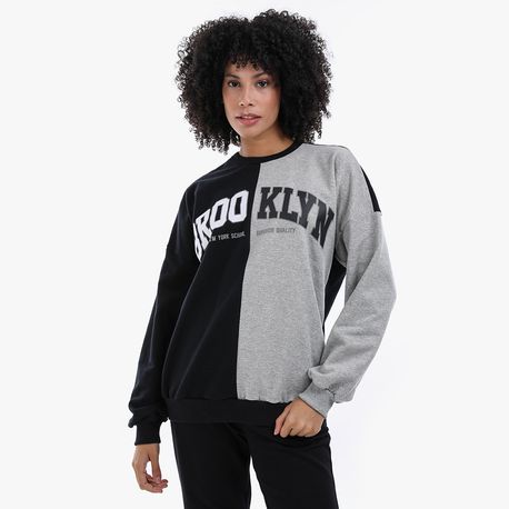MOLETOM BICOLOR SILK 702411 PRETO GG