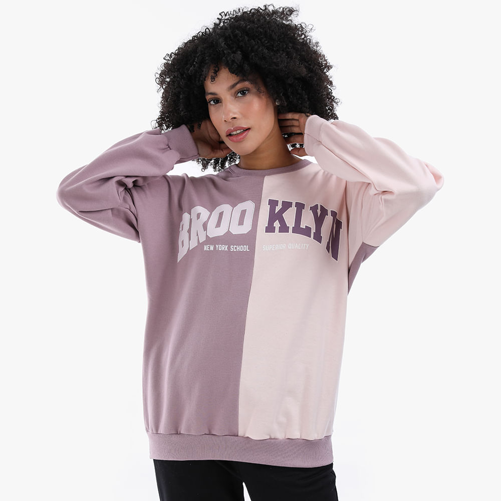 MOLETOM BICOLOR SILK 702411 ROSA G
