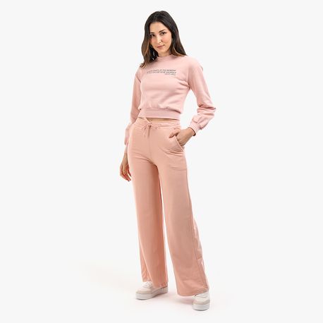 MOLETOM GOLA ALTA BARRA SILK 2255 ROSE G