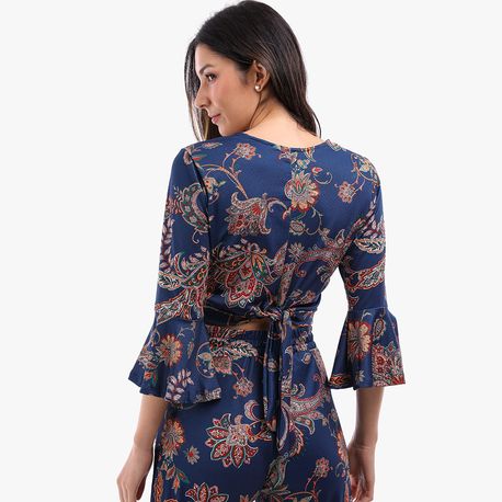 CROPPED FLARE AMARRACAO PAISLEY 5716 MARINHO P