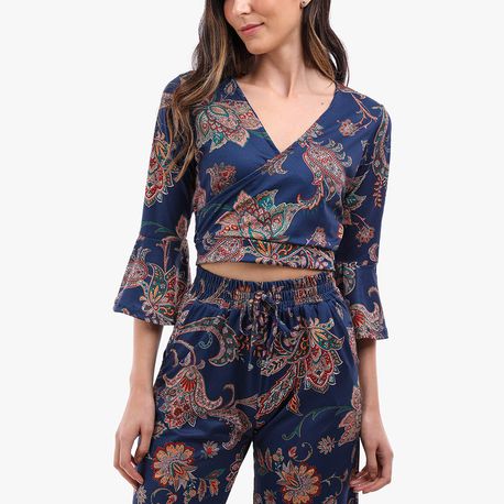 CROPPED FLARE AMARRACAO PAISLEY 5716 MARINHO P