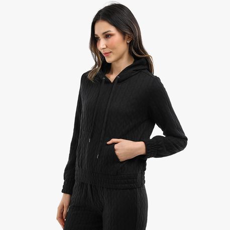 MOLETOM TEXTURA CAPUZ 8052 PRETO P