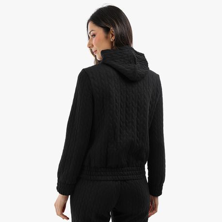 MOLETOM TEXTURA CAPUZ 8052 PRETO P