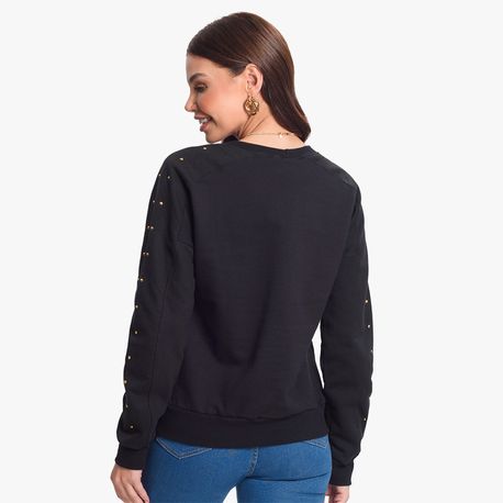 MOLETOM SPIKE MANGA 616414 PRETO P