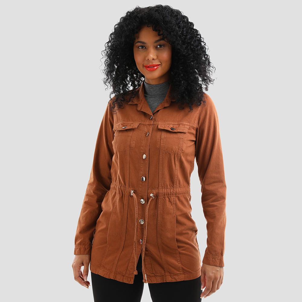 PARKA SARJA COM BOLSO 21890 CARAMELO P