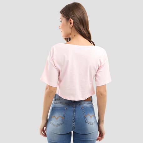 T SHIRT CROPPED SUMMER TIME 9085 ROSE GG