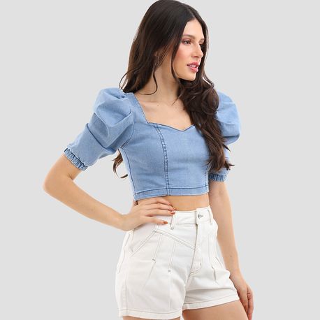 CROPPED PRINCESA LYCRA ZIPER 139460 JEANS CLARO 36