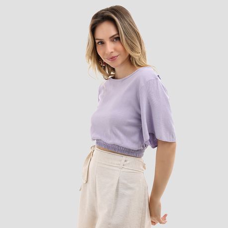 CROPPED TP ABERTURA COSTA ELASTICO 10799 LILAS P
