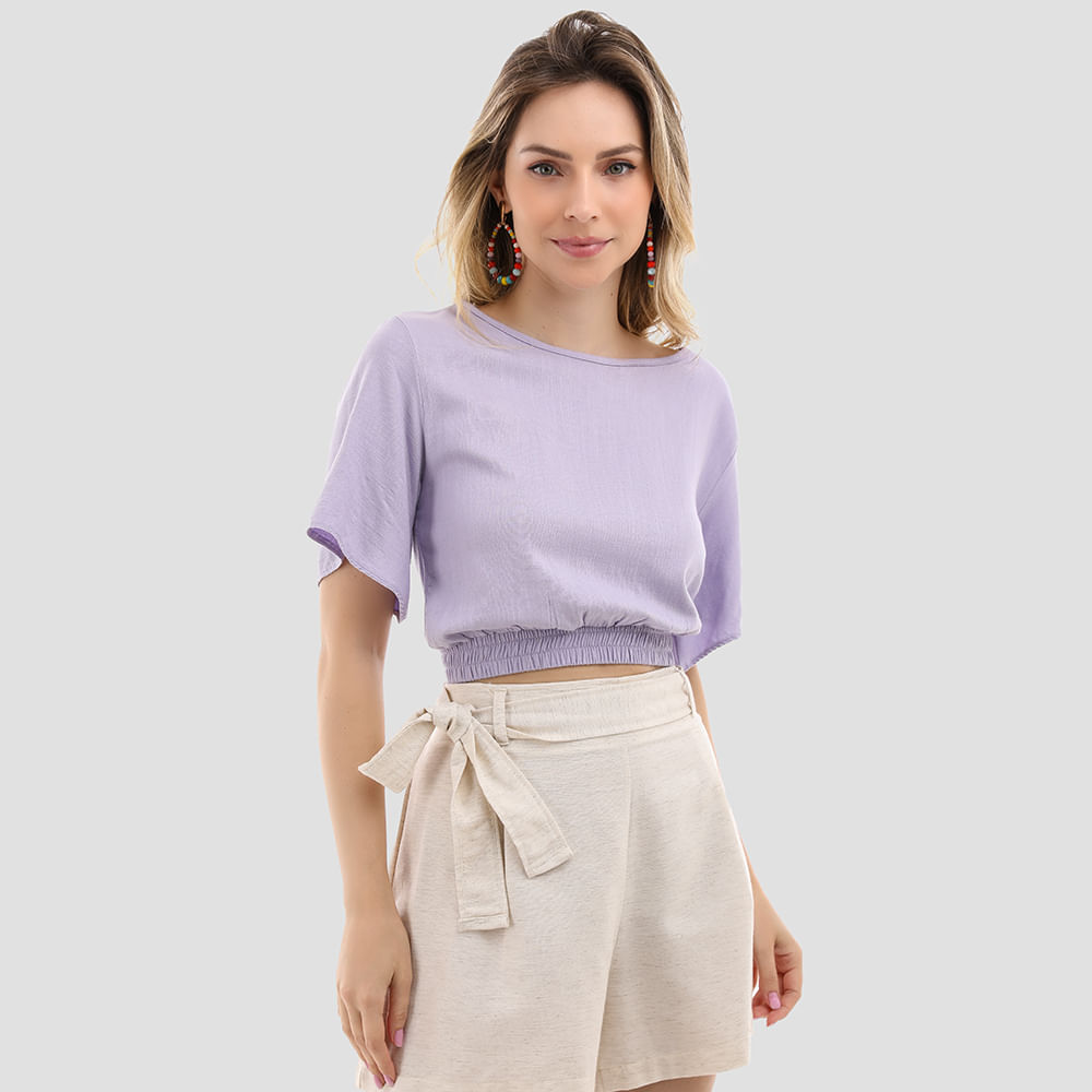 CROPPED TP ABERTURA COSTA ELASTICO 10799 LILAS M