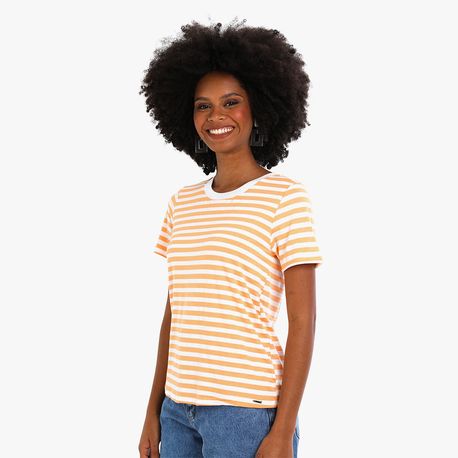 BLUSA MC LISTA GOLA TRICOT 43958 CORAL G