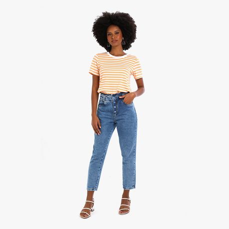 BLUSA MC LISTA GOLA TRICOT 43958 CORAL G