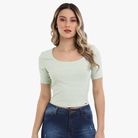 BLUSA MC CANEL LISTRA 39196 VERDE M