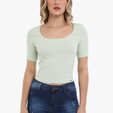 BLUSA MC CANEL LISTRA 39196 VERDE M