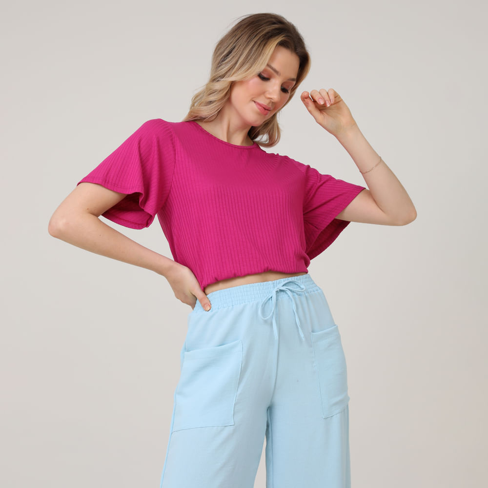 BLUSA MC COM AMARRACAO 616195 PINK P