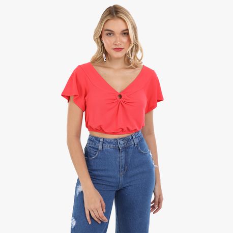 CROPPED MC ARGOLA PIQUET 6302449 CORAL P