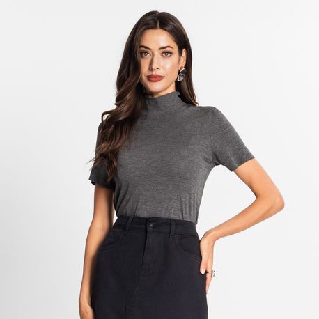 BLUSA MC ALTERNECK TRICOT E14436 MESCLA P