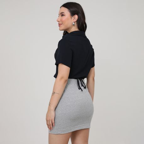 CAMISA CROPPED AMARRACAO TP 103116 PRETO P