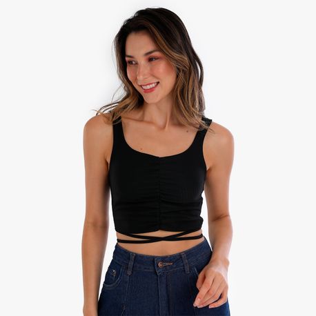 TOP FRANZIDO AMARR DIF 27852 PRETO P