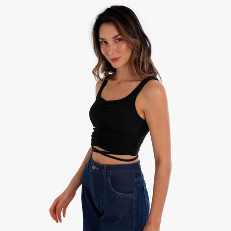 TOP FRANZIDO AMARR DIF 27852 PRETO P