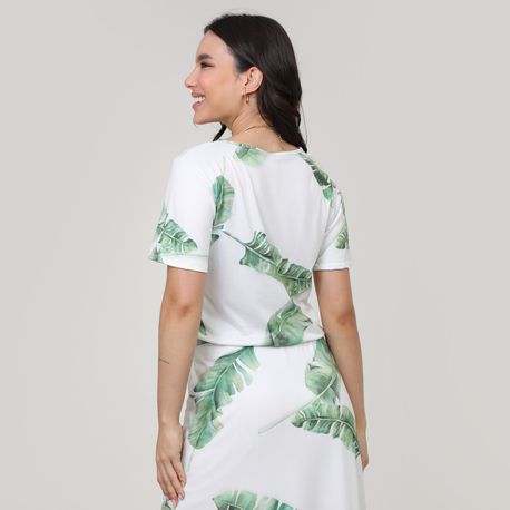 BLUSA MC TP FOLHAGEM BOTAO 616562 OFF WHITE P