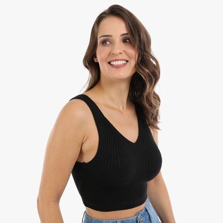 CROPPED TRICOT 345 PRETO P