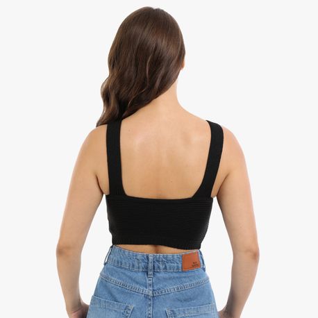 CROPPED TRICOT 345 PRETO P