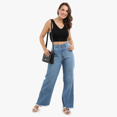 CROPPED TRICOT 345 PRETO P