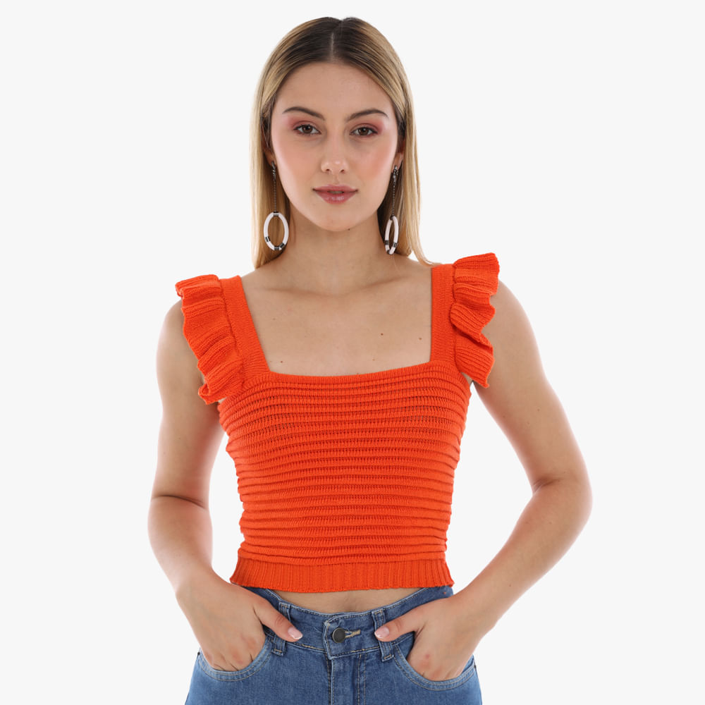 CROPPED TRICOT BABADO 322 CORAL M