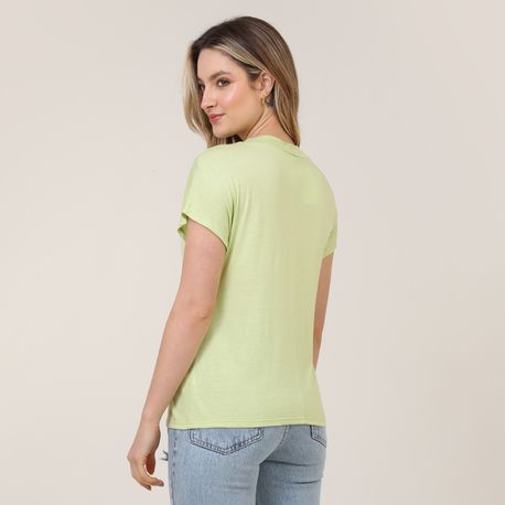 T SHIRT AMPLA GOLA TRICOT 702998 VERDE P