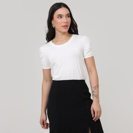 BLUSA MC PRINCESA ELASTICO 220210 OFF WHITE P