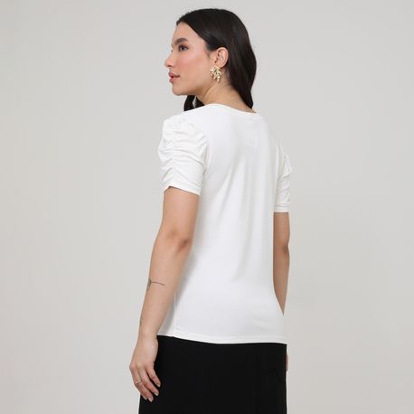 BLUSA MC PRINCESA ELASTICO 220210 OFF WHITE P