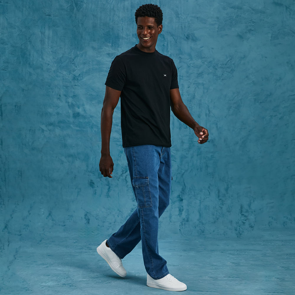 CALÇA JEANS CARGO DG20274 JEANS 38