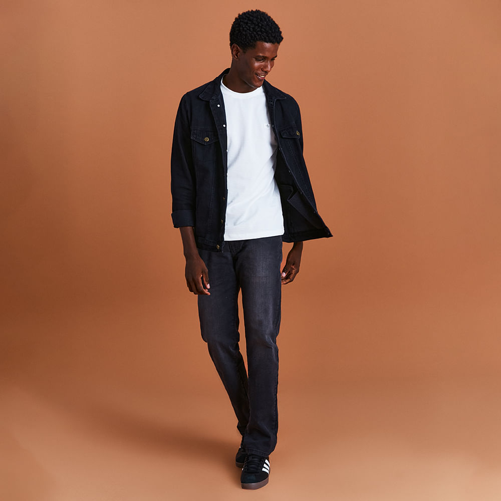 CALCA JEANS PRETA SLIM 70487 PRETO 38