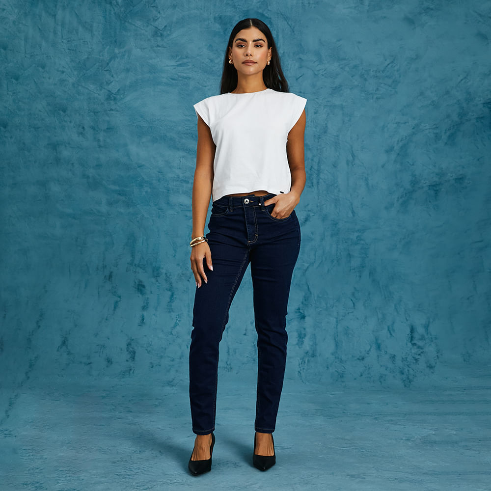 CALÇA JEANS SKINNY AMACIADA 131843 JEANS 36