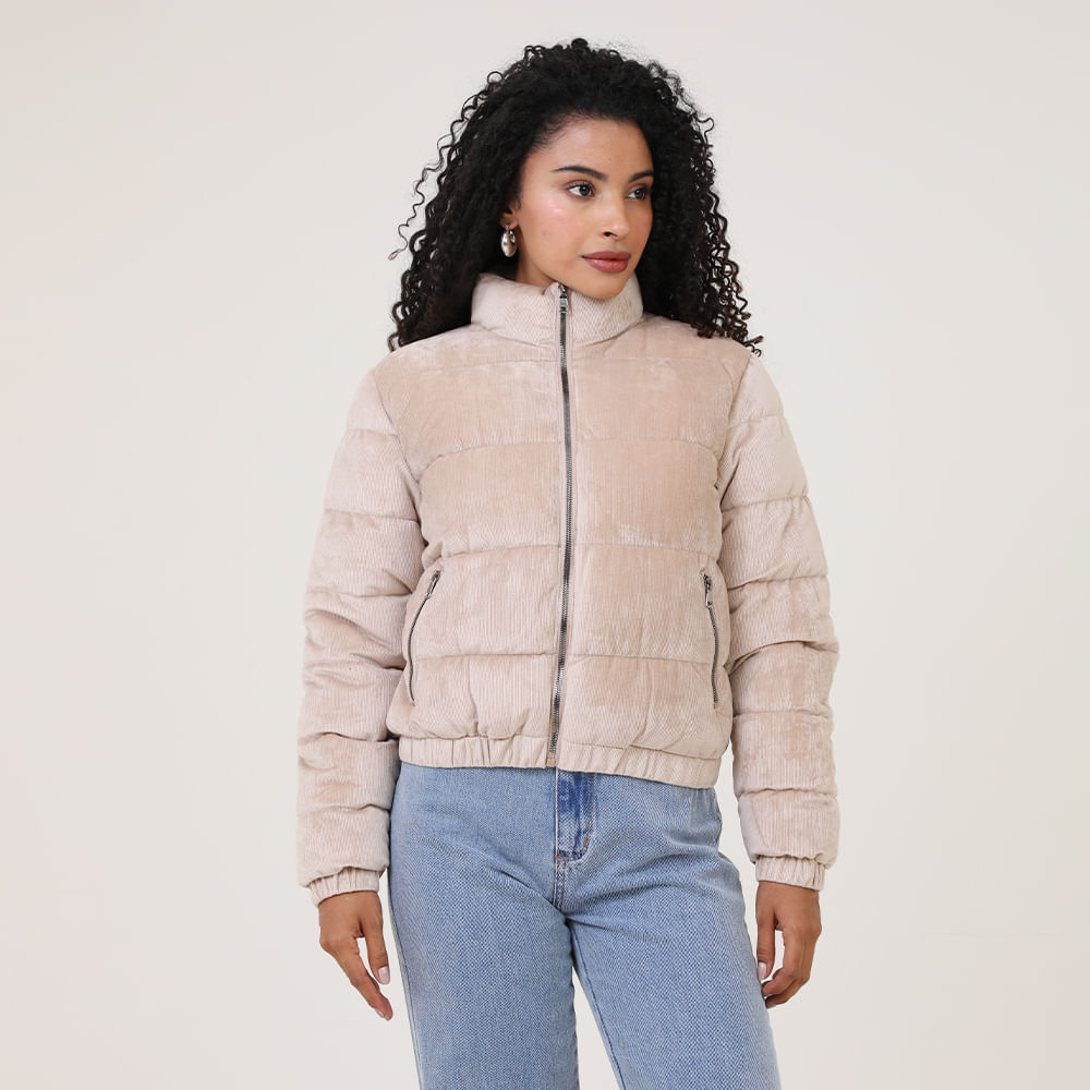 JAQUETA PUFFER SUEDE 620314 BEGE P