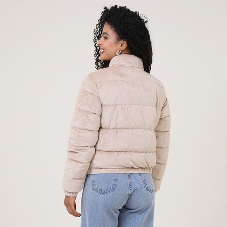 JAQUETA PUFFER SUEDE 620314 BEGE P